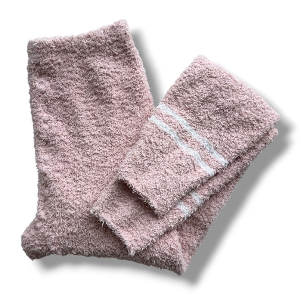 Gold Medal International S Light Pink Fleece Fuzzy Popcorn Knit Striped Leggings